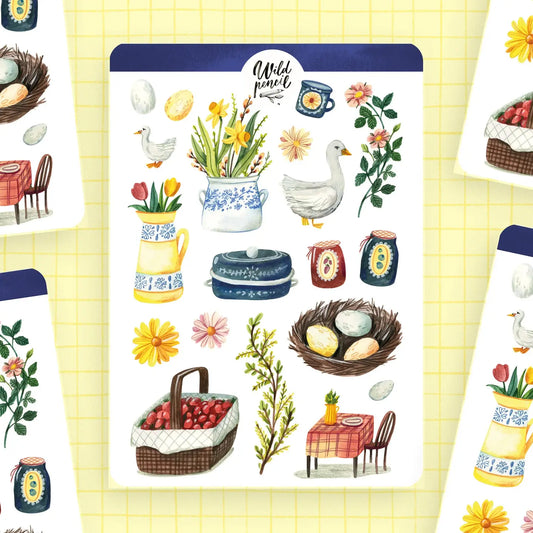 Cottagecore Spring Sticker Sheet