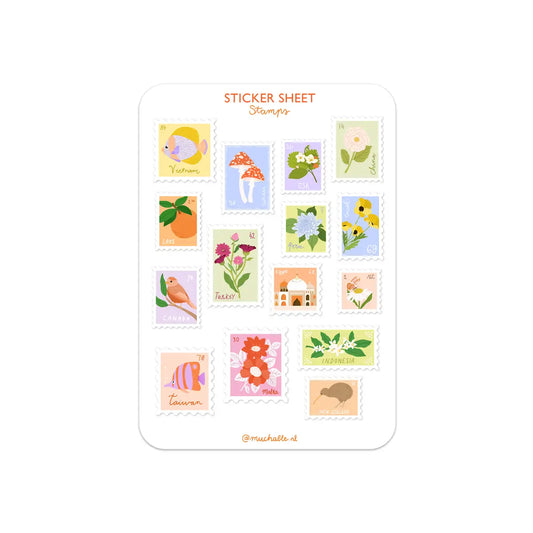 Illustrated Stamp I Sticker Sheet