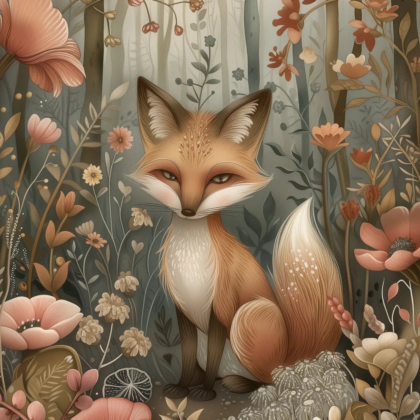 Woodland Spring Fox Postcard