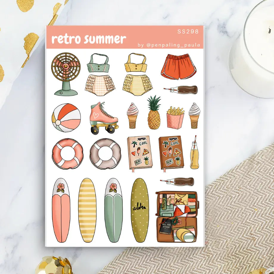 Retro Summer Sticker Sheet