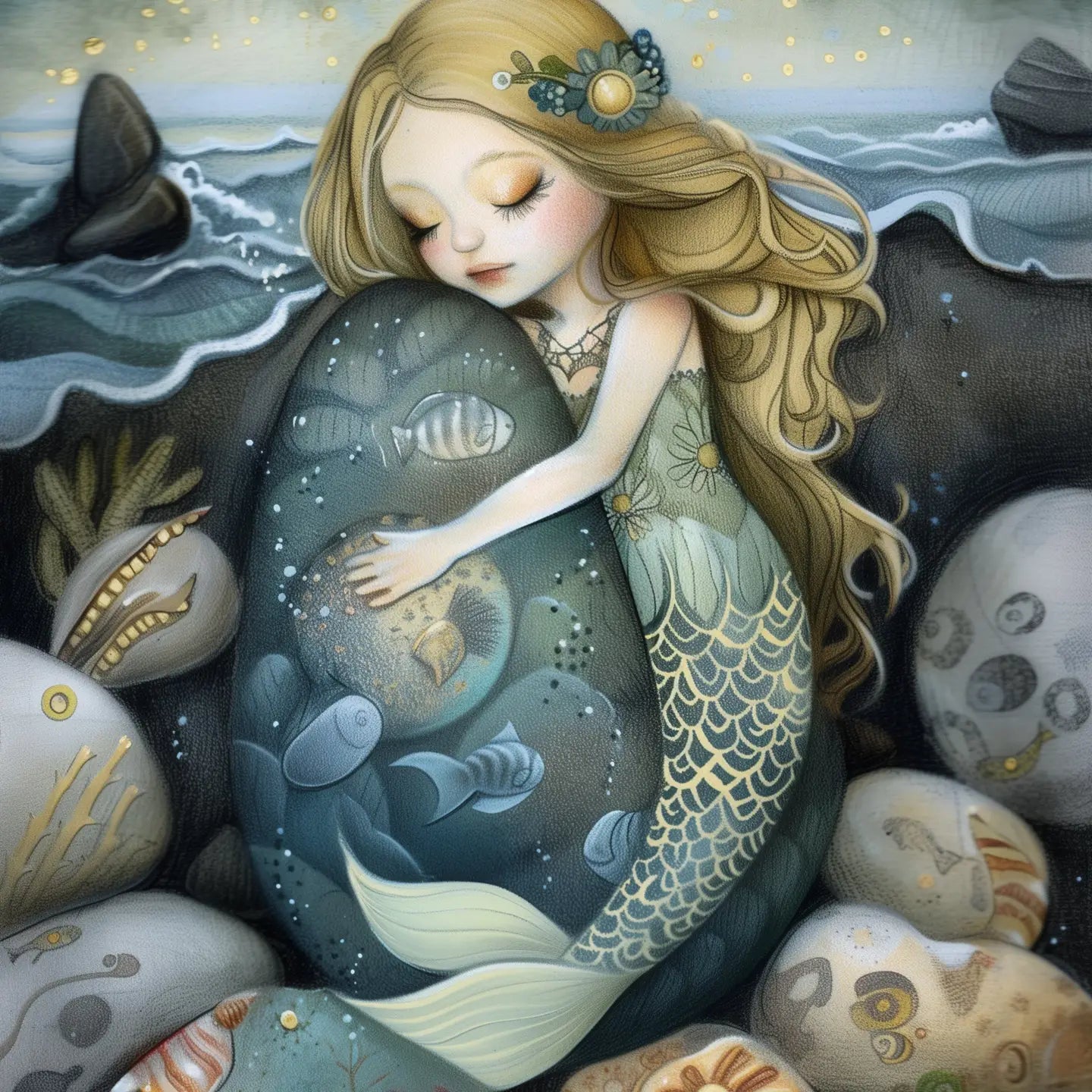 Mermaid Bubble Postcard