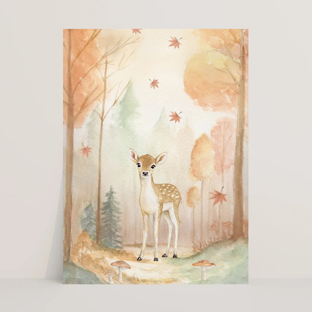 Deer in Autumn Forest Postcard