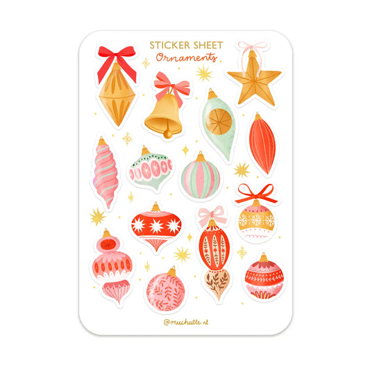Christmas Ornaments Sticker Sheet