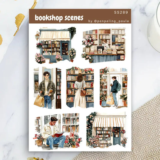 Bookshop Scenes Sticker Sheet