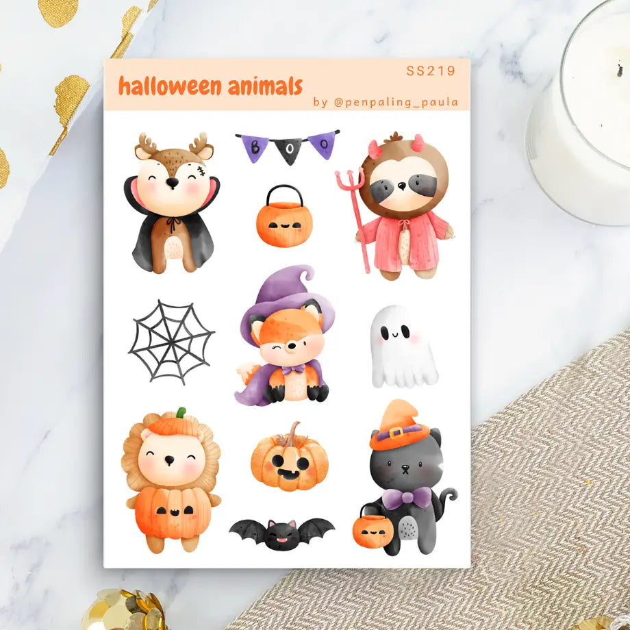 Halloween Animals Sticker Sheet