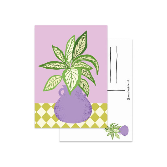 Plant in Purple Vase Postcard