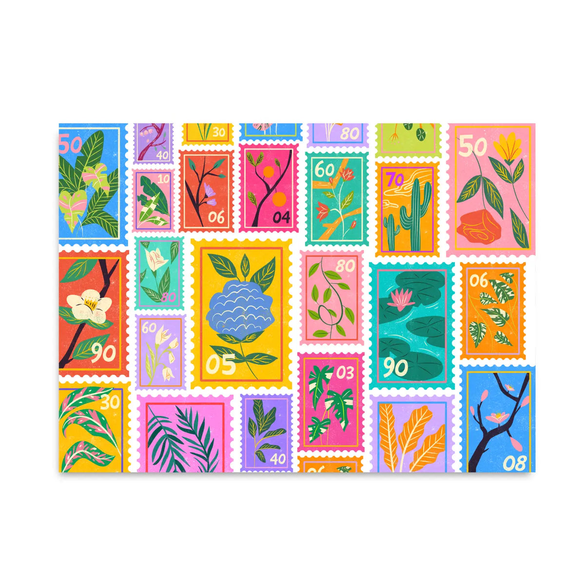 Flower Stamps Postcard