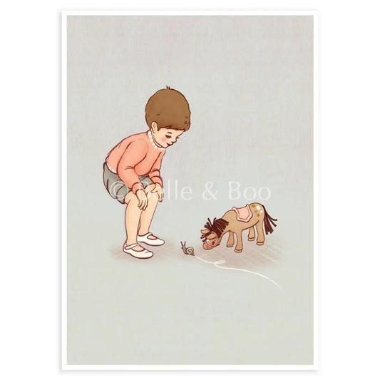 Belle & Boo Postcard "Hello Snail"