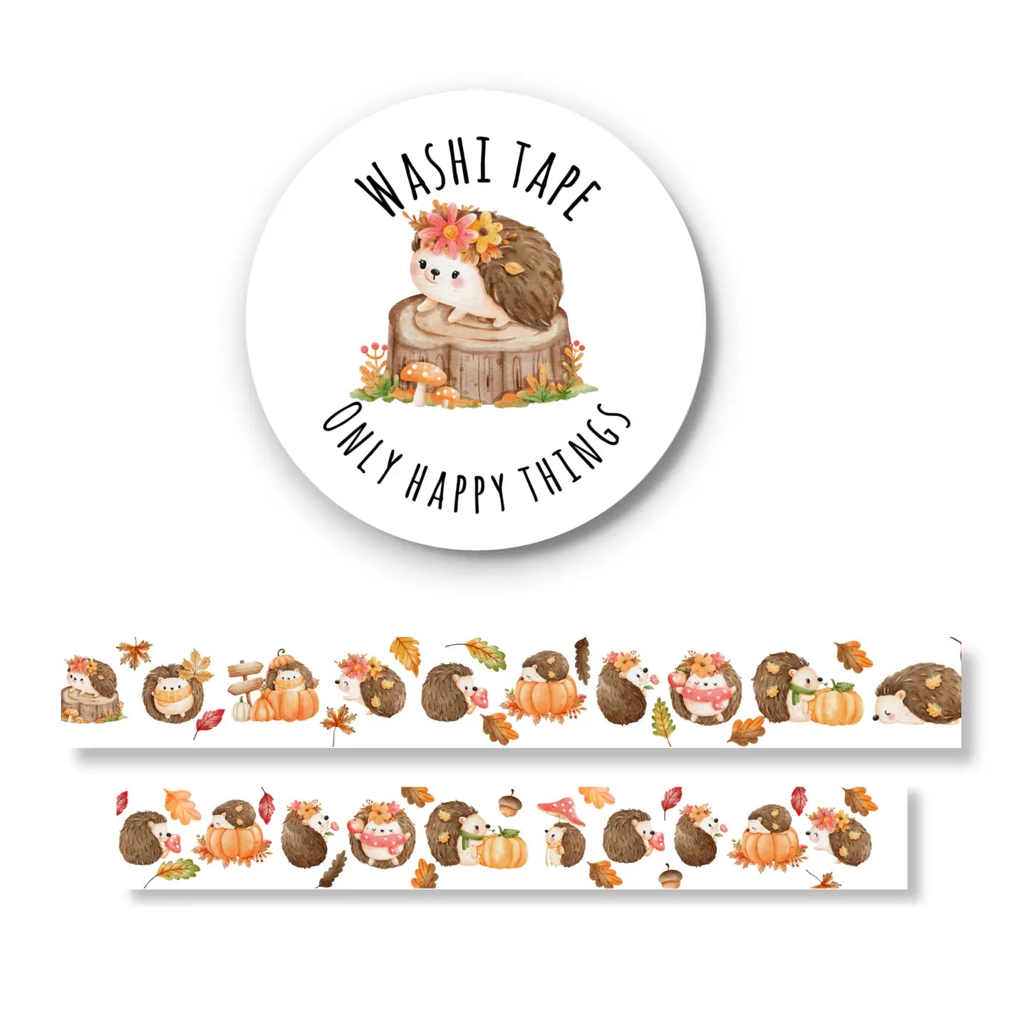 Autumn Hedgehogs Washi Tape