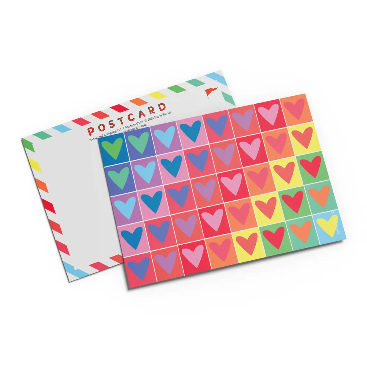 Rainbow Hearts Postcard
