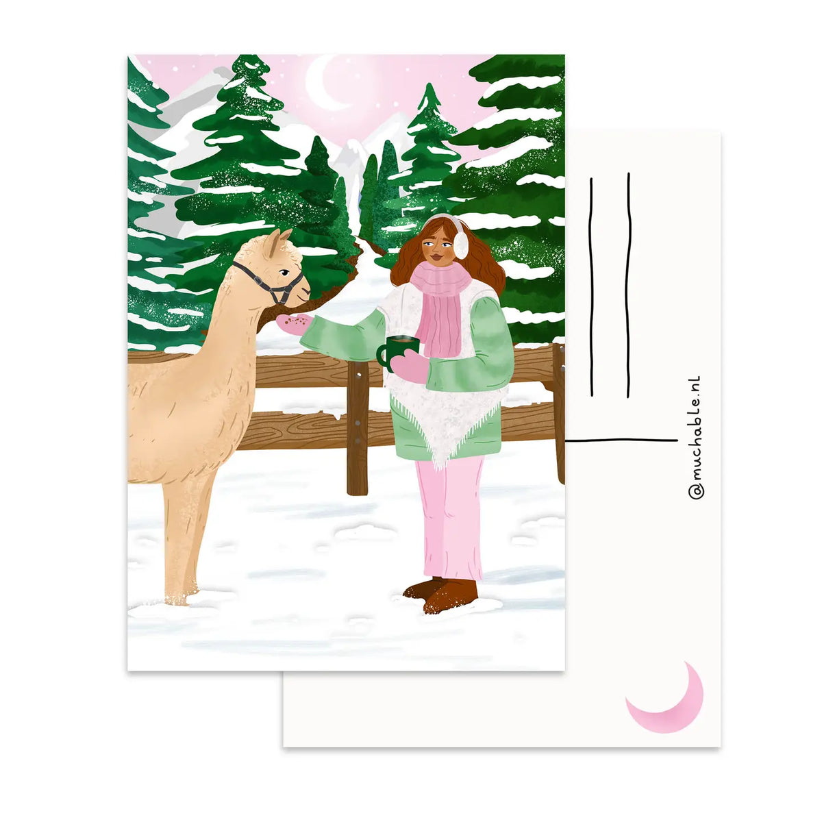 Winter Alpaca Postcard