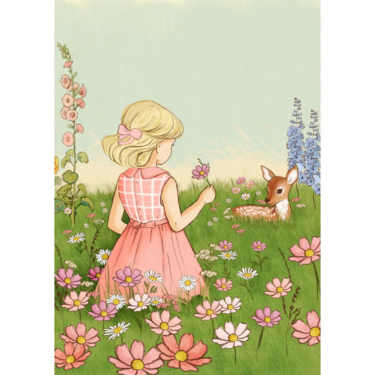 Belle & Boo Postcard "Flower Field Girl"