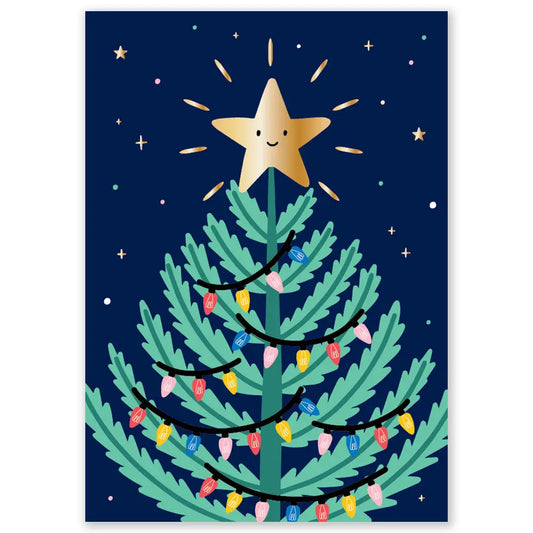 Bright Star Christmas Tree Postcard