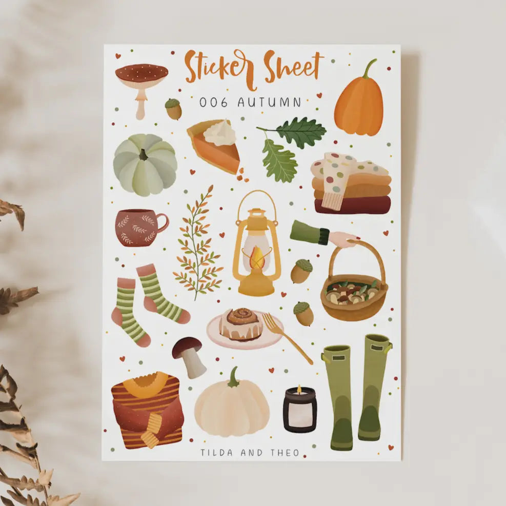 Autumn Hygge Sticker Sheet