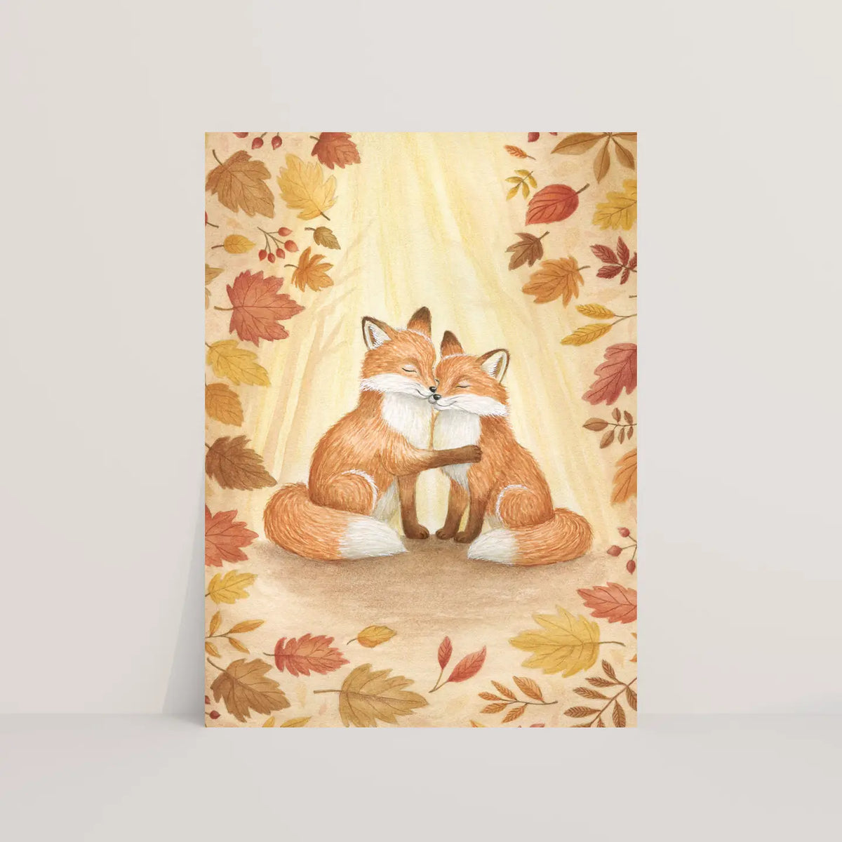 Foxes in Autumn Postcard
