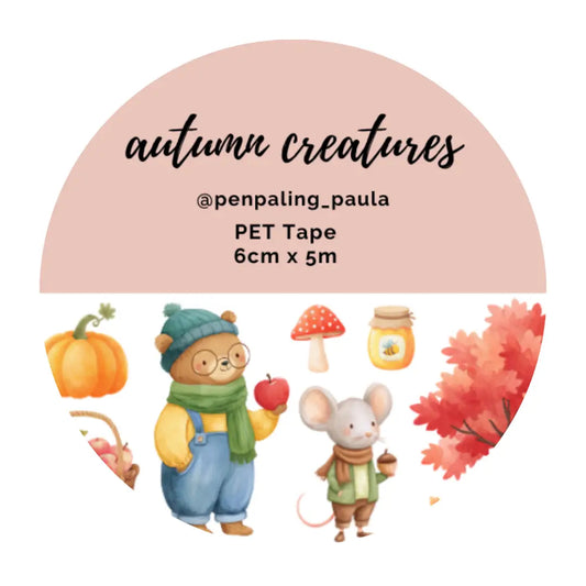 Autumn Creatures PET Tape PRE-CUT