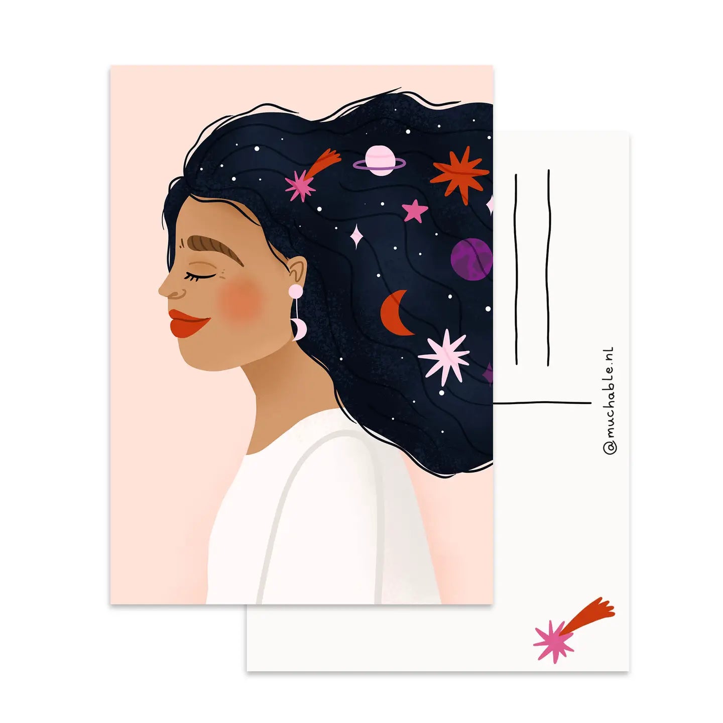 Girl with Space Hair Postcard