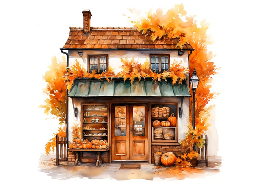 Autumn Shop Postcard