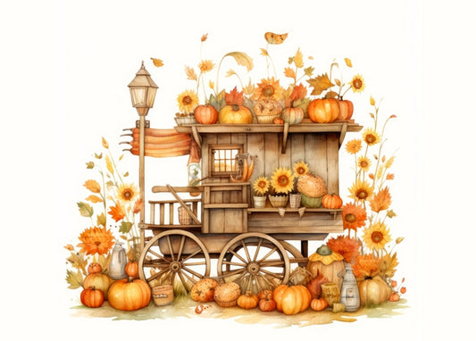 Autumn Farm Stand Postcard