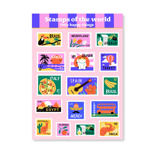 Stamps of the World Sticker Sheet