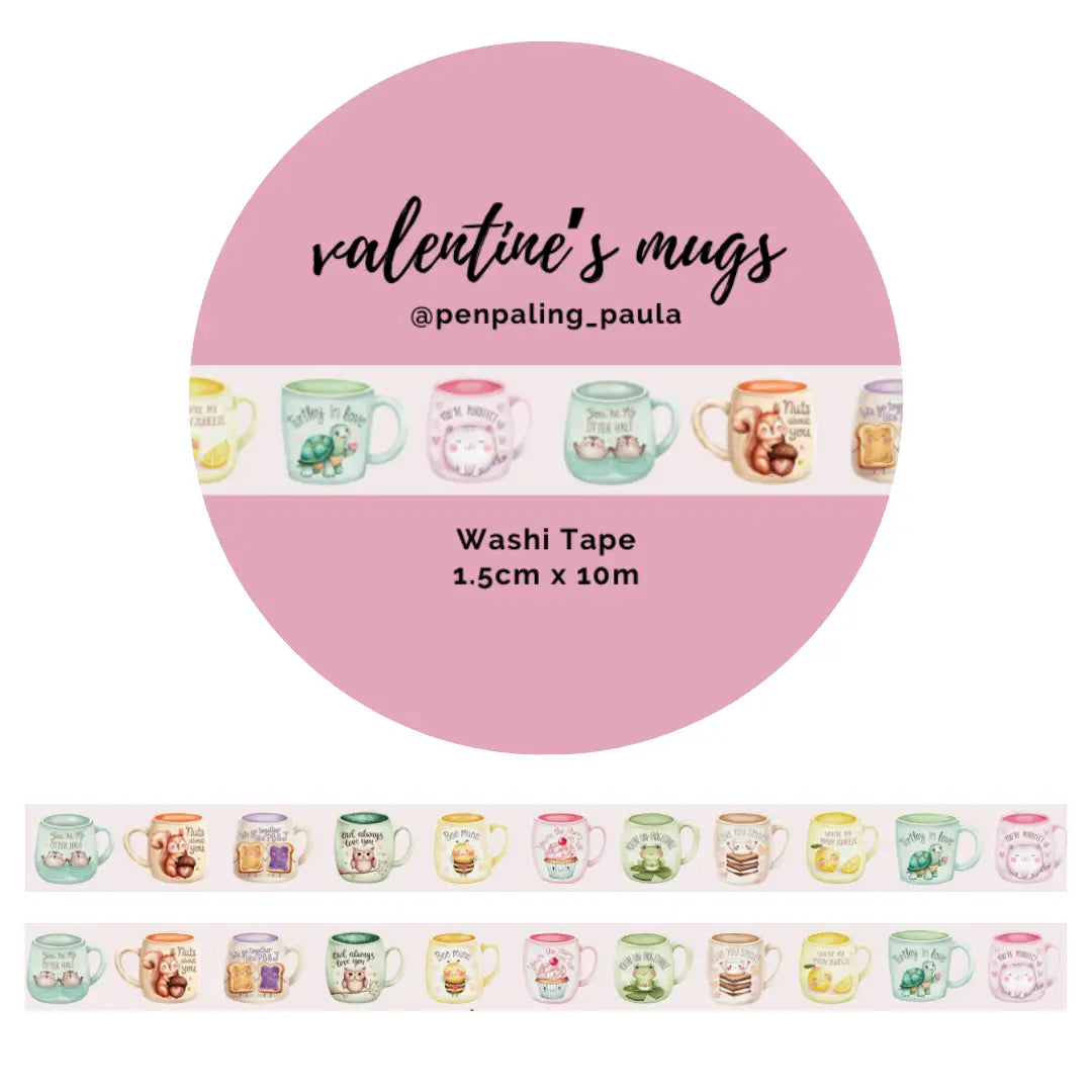 Valentine's Mugs Washi Tape