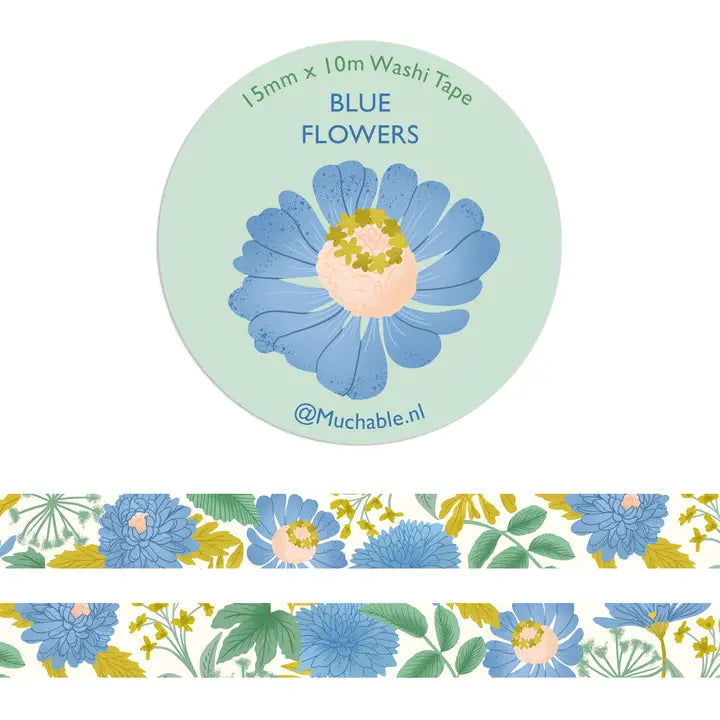 Blue Flowers Washi Tape