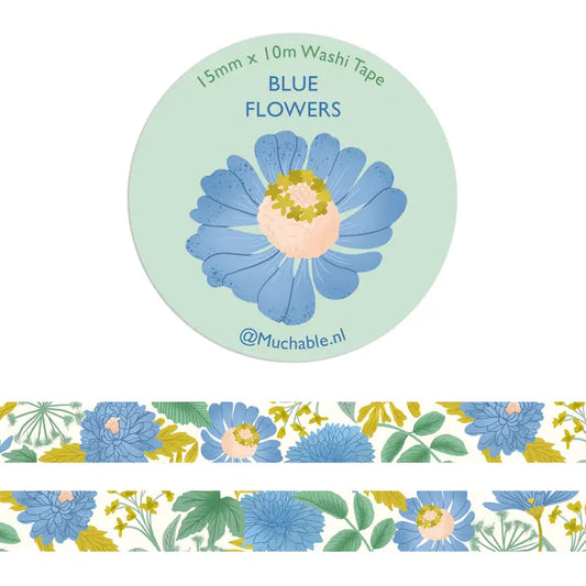 Blue Flowers Washi Tape