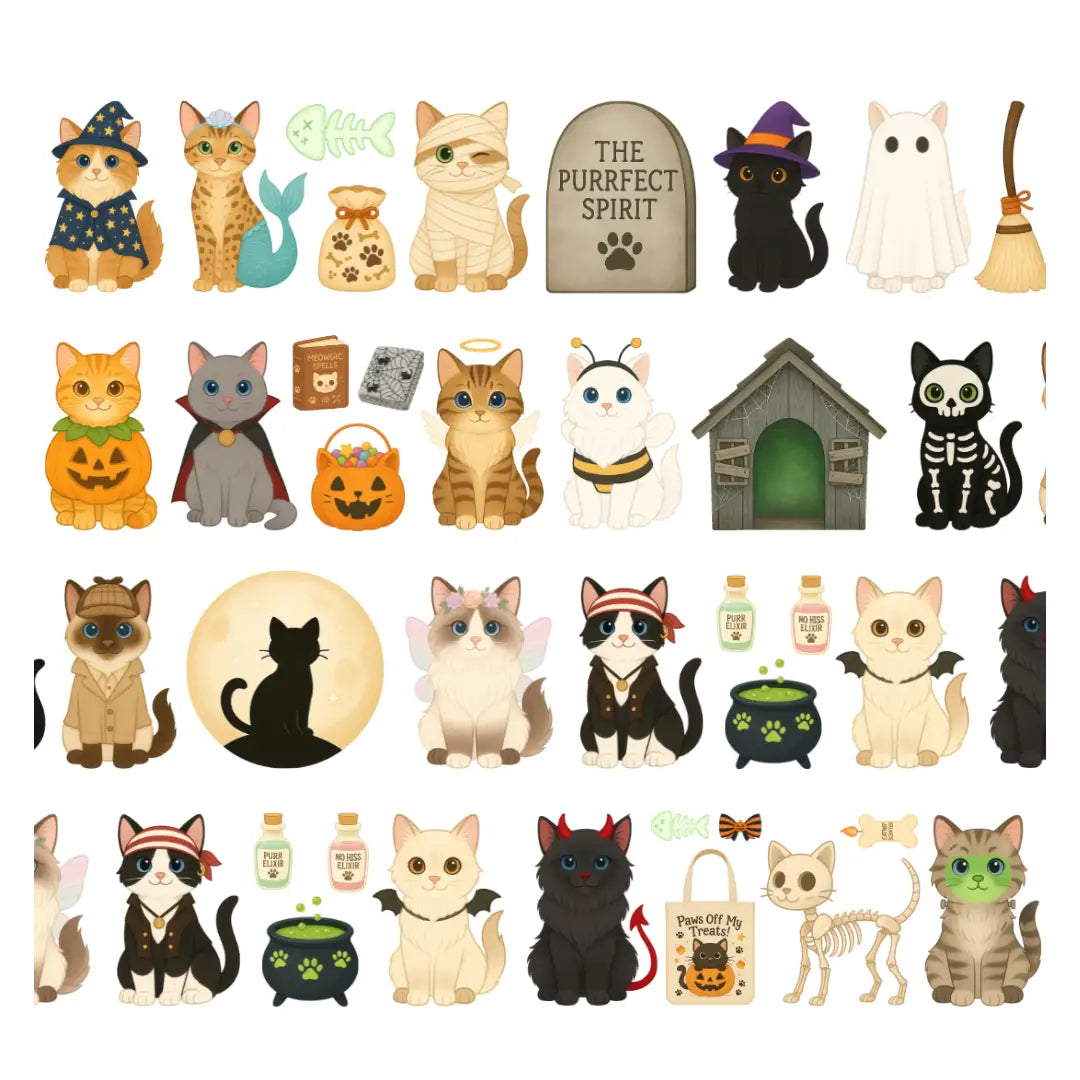 Halloween Cats PET Tape PRE-CUT