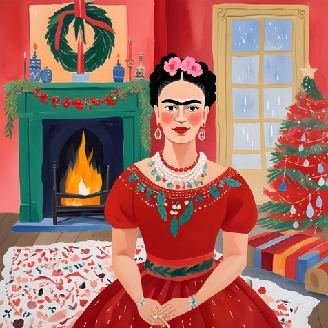 Frida by the Holiday Fire