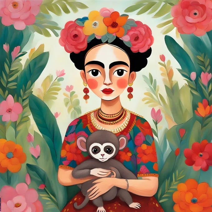 Frida with Monkey