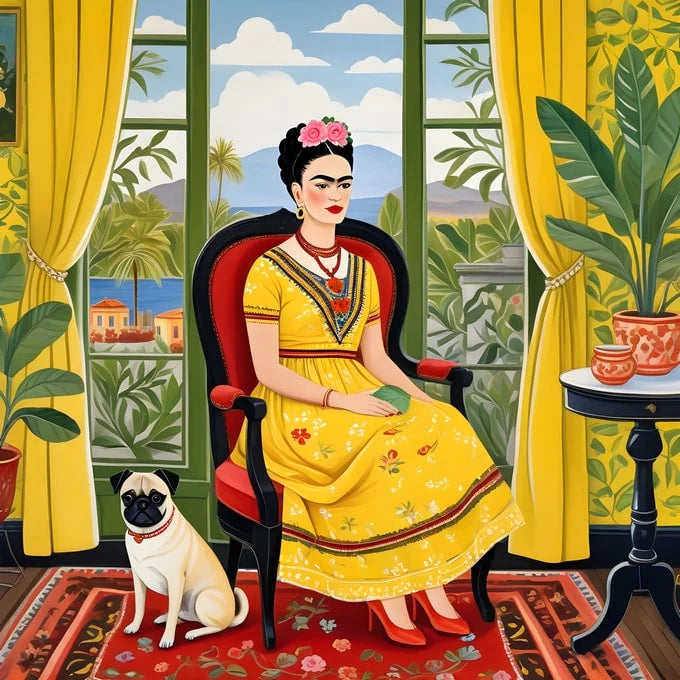 Frida with Pug