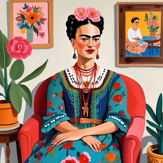 Frida Sitting with Painting
