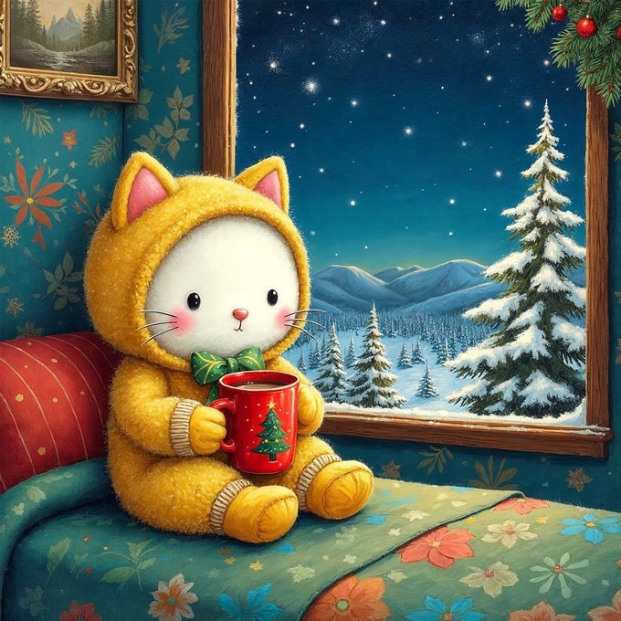 Hello Kitty Sips Cocoa