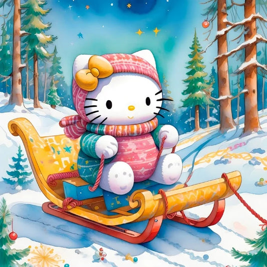 Hello Kitty Goes Sledding