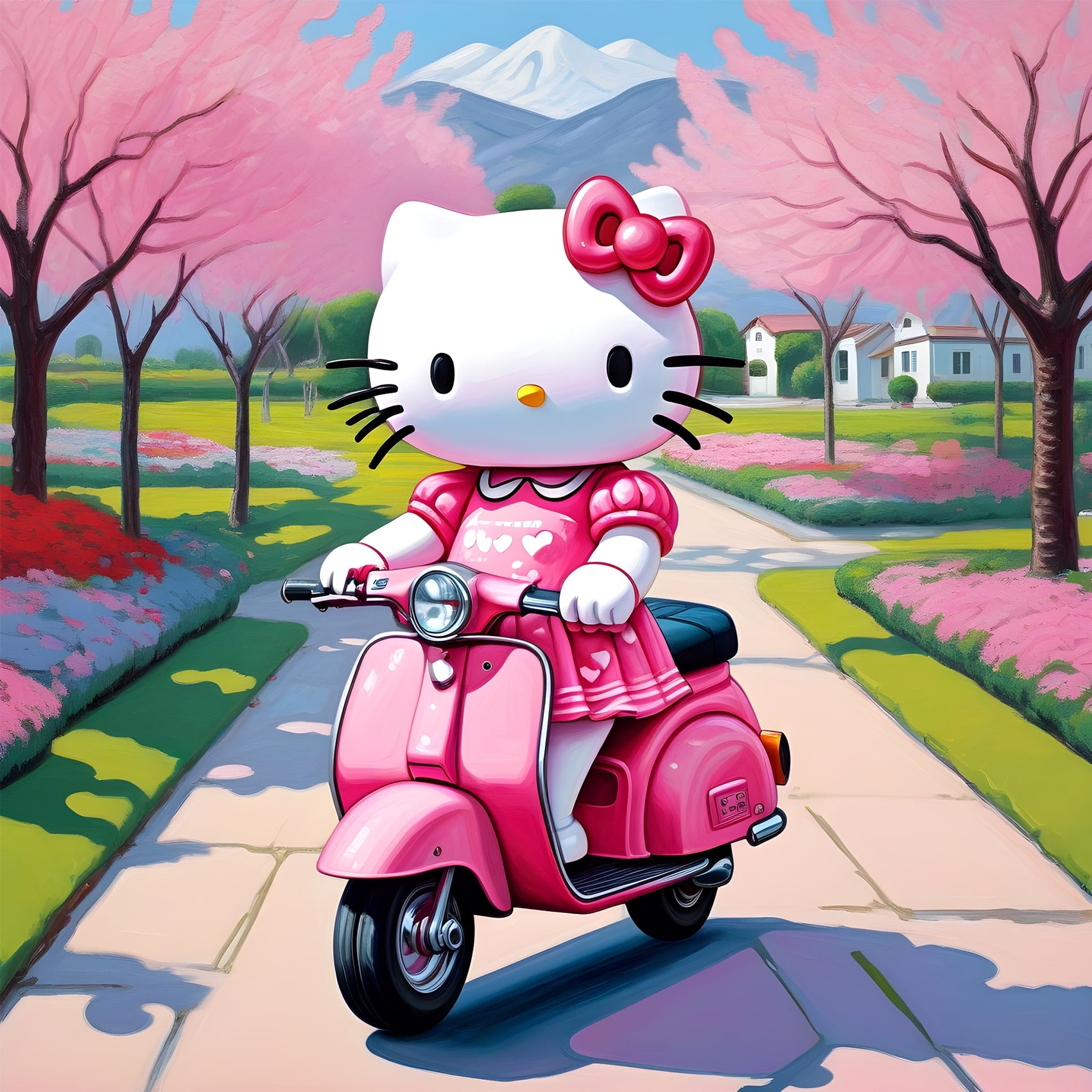 Hello Kitty Goes for a Ride – InkandPostcard
