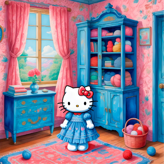 Hello Kitty in the Craft Room