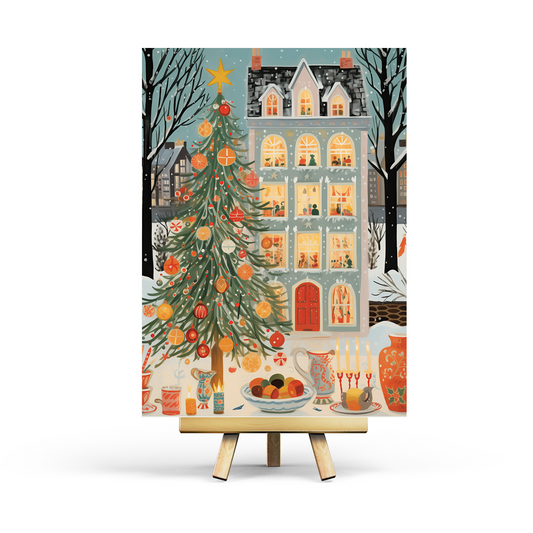 Christmas Building Postcard