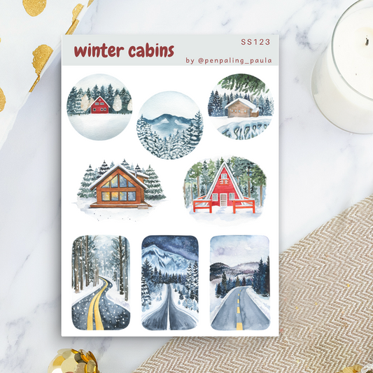 Winter Cabins Sticker Sheet