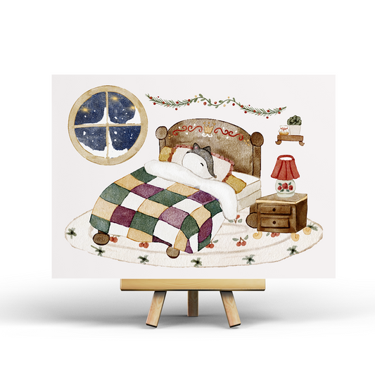 Cozy Christmas Postcard