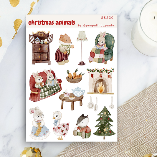 Christmas Animals Sticker Sheet