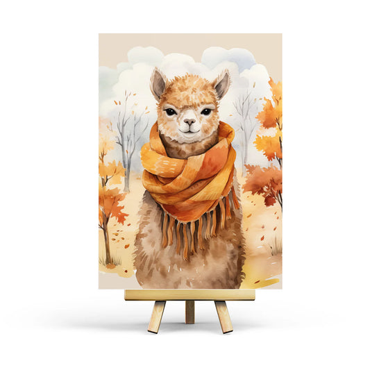 Autumn Llama Postcard