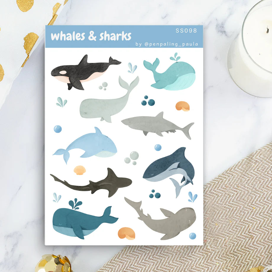 Whales & Sharks Sticker Sheet