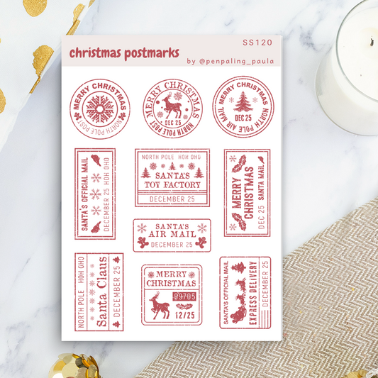 Christmas Postmarks Sticker Sheet