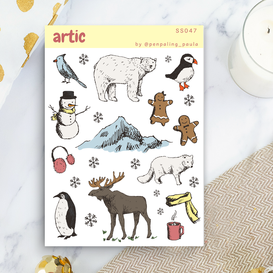 Artic Sticker Sheet – InkandPostcard