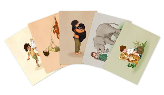 Belle & Boo Postcard Set: Jungle Friends
