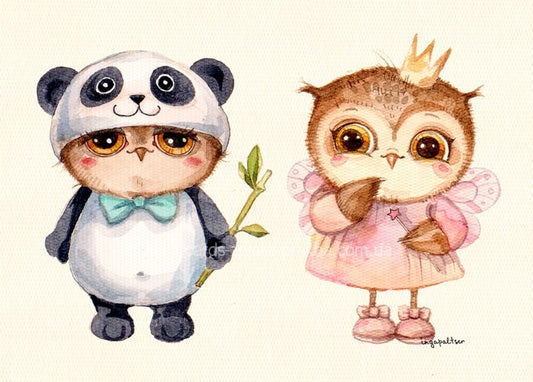 Panda & Princess Postcard