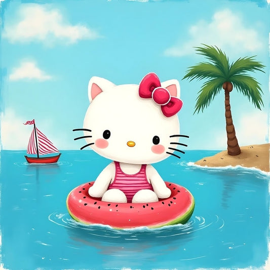 Hello Kitty in Watermelon Floaty