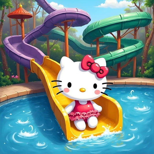 Hello Kitty on the Waterslide