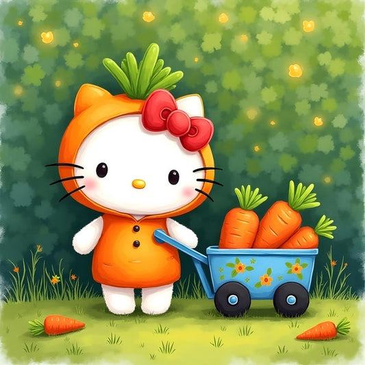 Hello Kitty Wearing Carrot Costume