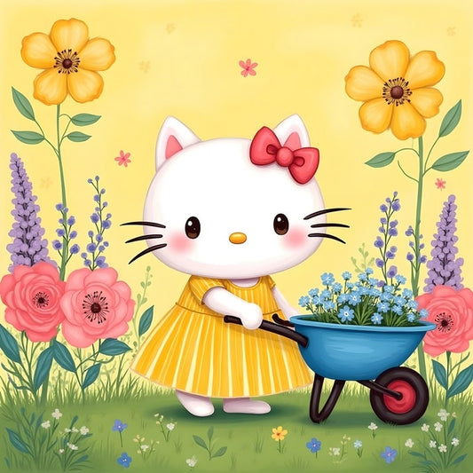 Hello Kitty with Wheel Barrel